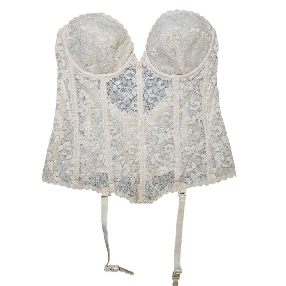 Vintage Carnival Size 36B Bustier Low Back Lingerie Union Made Nude Pin Up Fairy